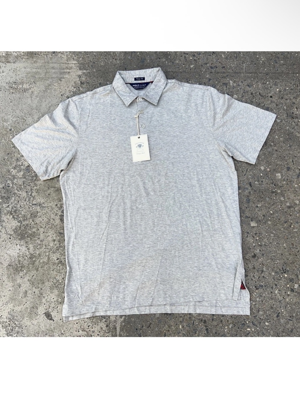 Polo Golf Ralph Lauren Vintage Lisle Polo Shirt‎ XL Grey Plaid 100% Pima Cotton